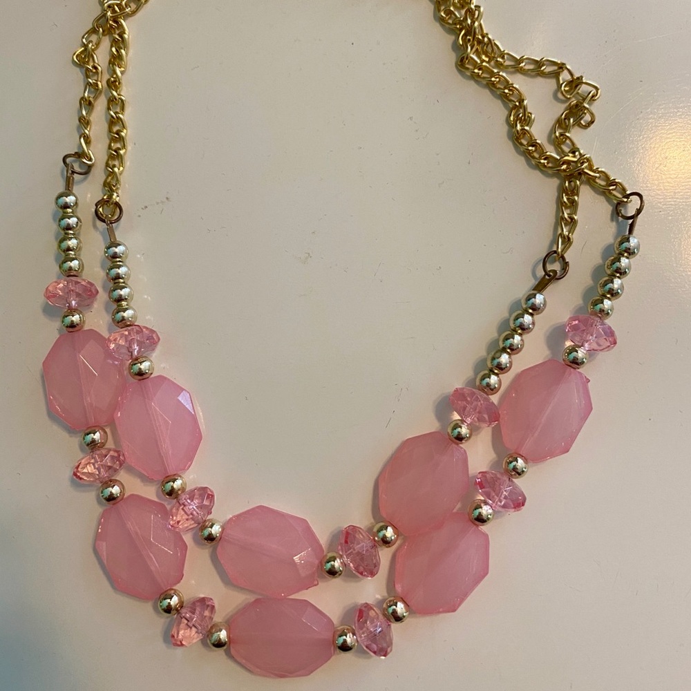 Layered pink necklace